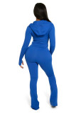 Solid Color Hooded Zipper Two Piece Pants Set YD-YD8838-C10