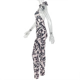 Print Sleeveless Backless Skinny Jumpsuit GJYO-006311