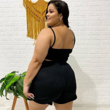 Plus Size Solid Color Sling Vest Culottes Suit NNWF-7199