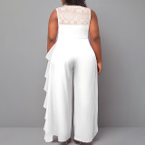 Plus Size Lace Patchwork Loose Jumpsuit NNWF-3047