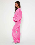 Zipper Hooded Long Sleeve Two Piece Pants Set YD-YM-018-E5