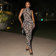 Print Sleeveless Backless Skinny Jumpsuit GJYO-006311