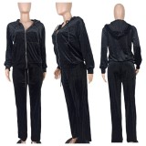 Zipper Hooded Long Sleeve Two Piece Pants Set YD-YM-018-E5