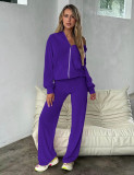 Zipper Hooded Long Sleeve Two Piece Pants Set YD-YM-018-E5