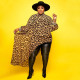 Plus Size Print Irregular Long Sleeve Long Dress NNWF-7084