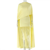 Solid-Color Ruffled Round-Neck Sleeveless Mini Dress GJYO-303838