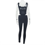 Blackless Hollow Out Tight Sport Jumpsuit GJYO-006302