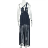 Solid Color Sleeveless Split Maxi Dress GJYO-303131