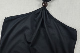 Solid Color Halterneck Backless Maxi Dress GJYO-303861