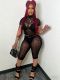 Sexy Fashion Mesh Short Sleeve Shorts Two Piece Set GFCF-1447