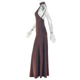 Sleeveless Solid Color Maxi Dress GJYO-303723