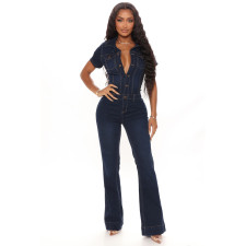 Plus Size Fashion Casual Denim Jumpsuit LX-3532