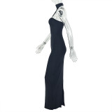 Sleeveless Halterneck Backless Maxi Dress GJYO-303836