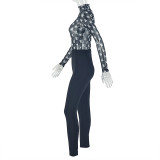 Sexy Long Sleeve Patchwork Jumpsuit GJYO-006297