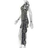 Leopard Print Sleeveless Tie Up Mini Dress GJYO-303712