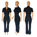 Plus Size Fashion Casual Denim Jumpsuit LX-3532