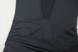 Deep V Neck Long Sleeve Mini Dress GJYO-303730