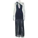 Solid Color Sleeveless Split Maxi Dress GJYO-303131