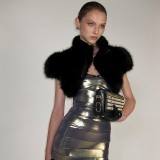 Fuzzy Short Sleeveless Tie-up Top GSZM-C25TP266