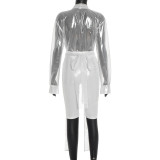 Solid Color Tie Up Tops Tight Fifth Pants Two Piece Set GSBD-J25ST338