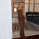 Solid Color Sling Square Neck Maxi Dress GSZM-D25DS511