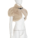 Fuzzy Short Sleeveless Tie-up Top GSZM-C25TP266