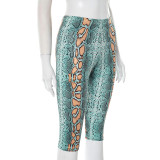 Snake Print Tight Fifth Pants GSBD-D25PT151