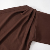 Solid Color Off Shoulder Loose Mini Dress GSZM-H24DS263