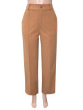 Loose Solid Color Straight Suit Pants SH-391409
