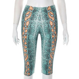 Snake Print Tight Fifth Pants GSBD-D25PT151