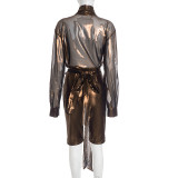Solid Color Tie Up Tops Tight Fifth Pants Two Piece Set GSBD-J25ST338