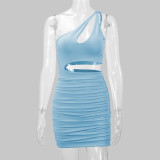 Hollow Out Single Shoulder Mini Dress YMYF-8925