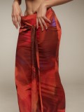Retro Print Slim Long Skirts GZJF-6630