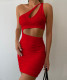 Hollow Out Single Shoulder Mini Dress YMYF-8925