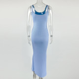 Solid Color Sling Maxi Dress GZJF-10133