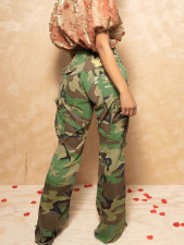 Camouflage Print Straight Pants SH-391408