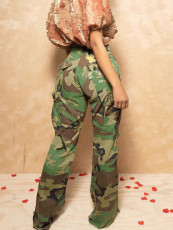 Camouflage Print Straight Pants SH-391408