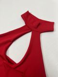 Halterneck Sleeveless Hollow Out Mini Dress YMYF-9239