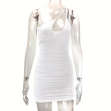 Ruched Slash Shoulder Mini Dress YMYF-8923