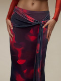 Retro Print Slim Long Skirts GZJF-6630