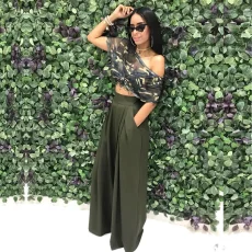 Plus Size Solid Color Loose Wide Leg Pants SH-S2018
