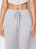 Solid Color Ruched Micro Flare Pants GZJF-6615
