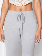 Solid Color Ruched Micro Flare Pants GZJF-6615