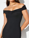 One Shoulder Solid Color Maxi Dress GZJF-10152