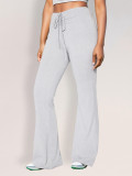 Solid Color Ruched Micro Flare Pants GZJF-6615