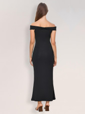 One Shoulder Solid Color Maxi Dress GZJF-10152