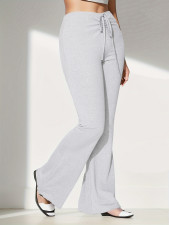 Solid Color Ruched Micro Flare Pants GZJF-6615