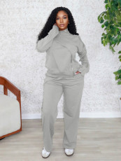 Long Sleeve Solid Color Two Piece Pants Set SH-391434