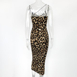 Print V Neck Backless Maxi Dress GZJF-1632