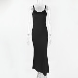 Solid Color Sling Maxi Dress GZJF-10133